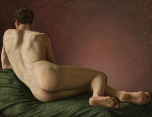 Aleksander Lesser Male Nude Lying. Sweden oil painting art